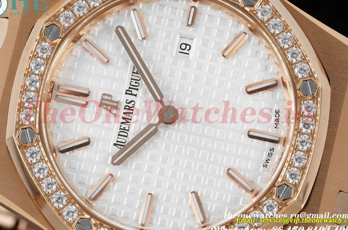 Qtz 33mm JJF Diamond White RG Swiss Ladies Oak Royal RG 0302